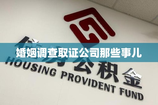 浦城婚姻调查取证公司那些事儿