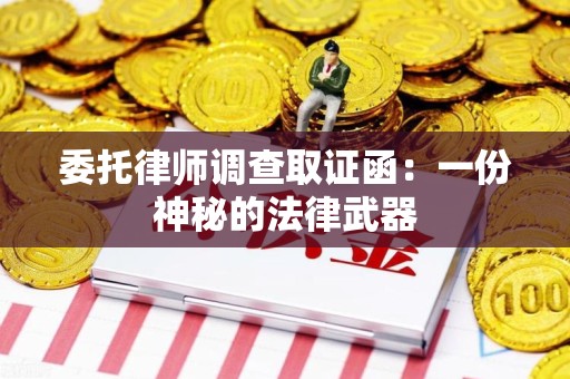 浦城委托律师调查取证函：一份神秘的法律武器