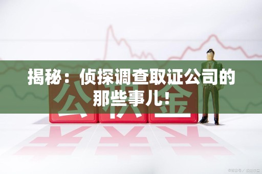 浦城揭秘：侦探调查取证公司的那些事儿！