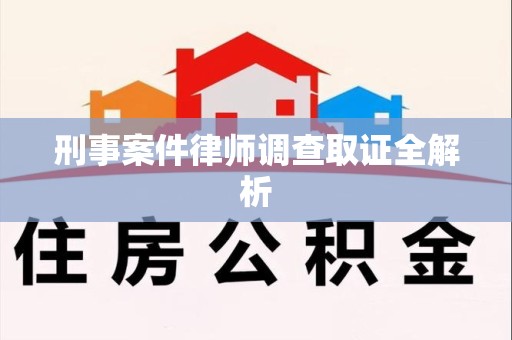 浦城刑事案件律师调查取证全解析