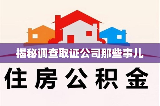 浦城揭秘调查取证公司那些事儿