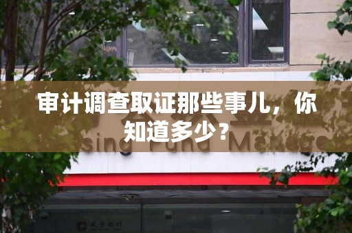 浦城审计调查取证那些事儿，你知道多少？