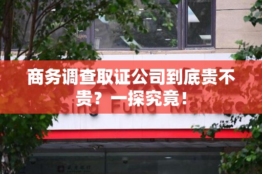 浦城商务调查取证公司到底贵不贵？一探究竟！