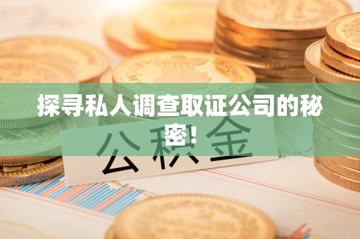浦城探寻私人调查取证公司的秘密！