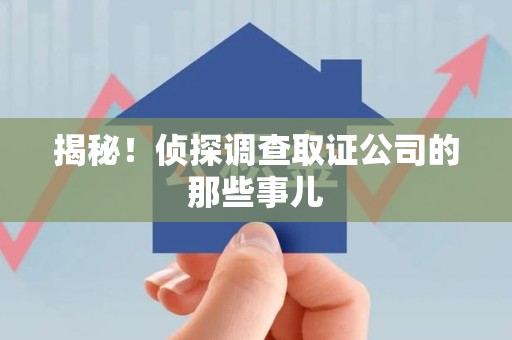 浦城揭秘！侦探调查取证公司的那些事儿